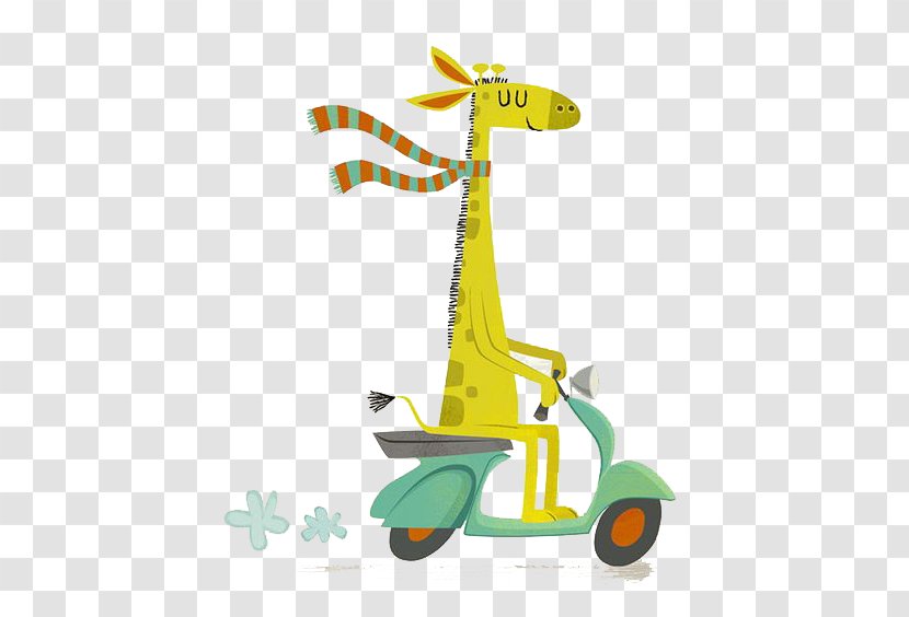 Scooter Moped U7f8eu56e2u5916u5356 .us Illustration - Cartoon Giraffe Transparent PNG