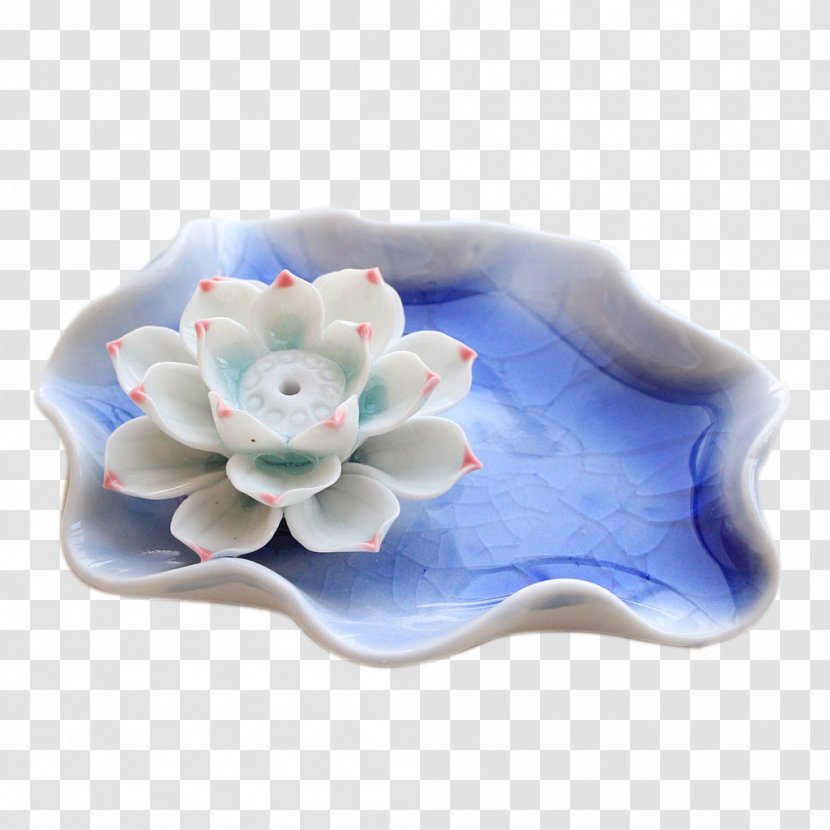 Ceramic Porcelain Incense Plate Pottery - Lotus Binglie Table Transparent PNG