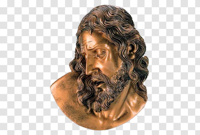 Panteoi Head Of Christ Marble Sculpture Headstone - Facial Hair - Lion Transparent PNG