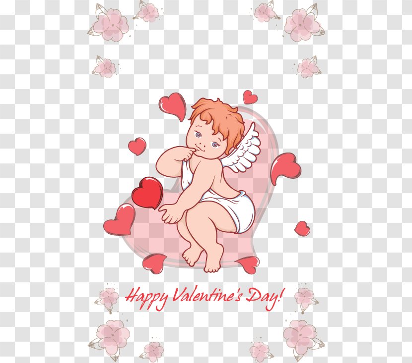 Cupid Valentines Day Clip Art - Watercolor - Decorative Pattern Vector Material Free Buckle Transparent PNG
