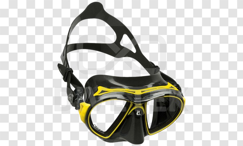 Cressi-Sub Cressi Air Crystal Diving & Snorkeling Masks - Vision Care - Yellow Mask Transparent PNG