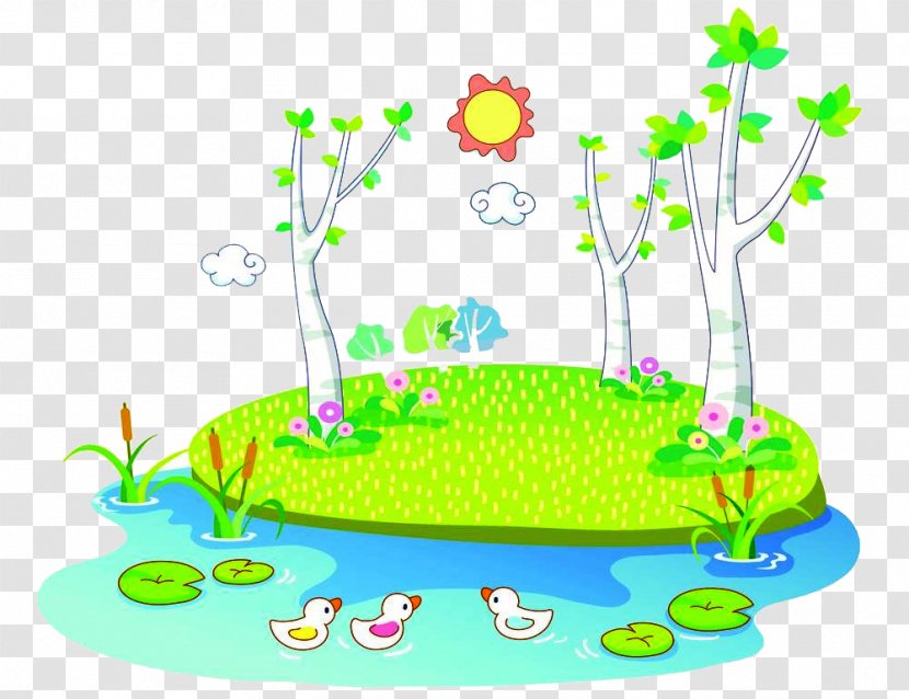 Stock Illustration Photography Royalty-free - Animated Cartoon - The Island On Pond Transparent PNG