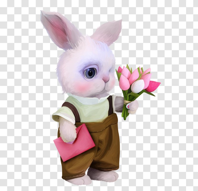 European Rabbit Leporids - Snout - Flowers Bunny Transparent PNG