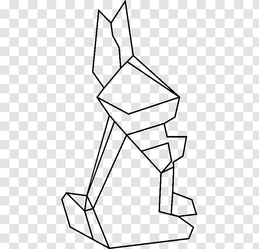 Geometry Harlequin Rabbit Line Drawing - Net Transparent PNG