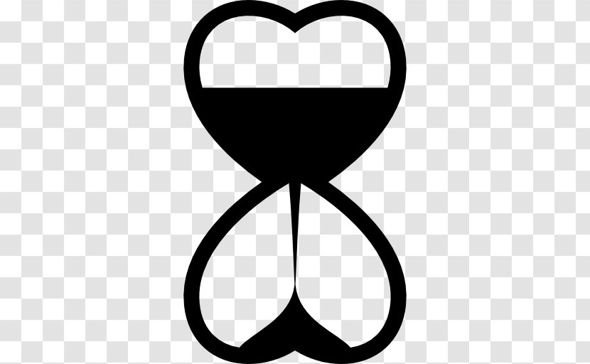 Hourglass Clock Sand Heart - Black Transparent PNG