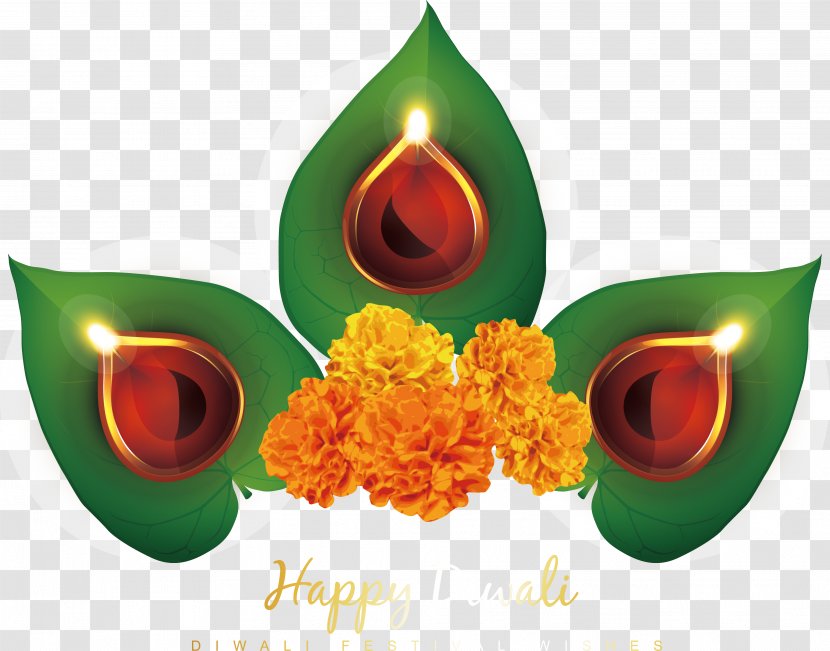 Diwali Diya Hanukkah Dussehra - Leaf Candlestick Transparent PNG