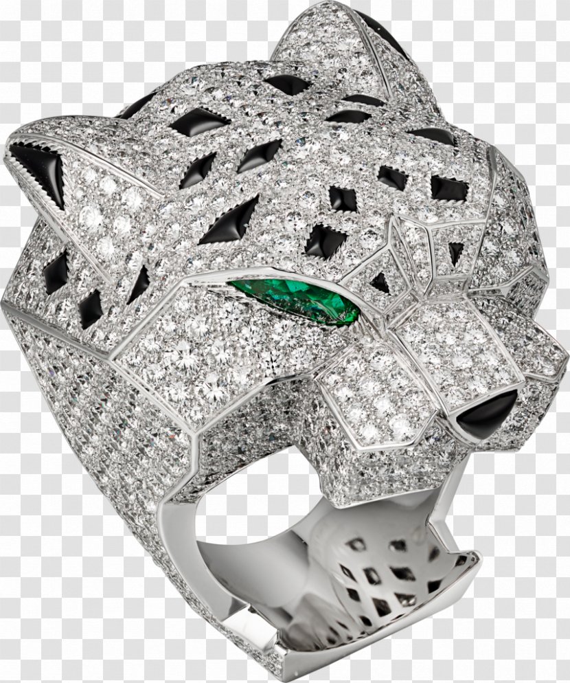 Emerald Ring Białe Złoto Diamond Onyx - Platinum Transparent PNG