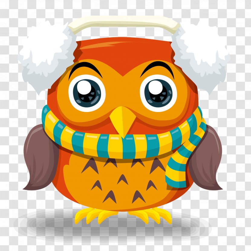 Cartoon Snowman - Bird - Owl Vector Material Festival Transparent PNG