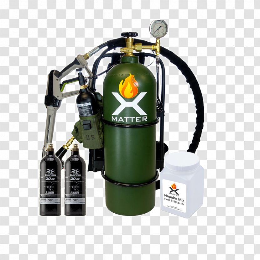 Flamethrower Napalm M4 Flame Fuel Thickening Compound - Cylinder Transparent PNG