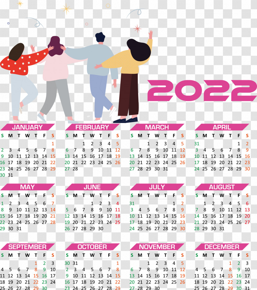 2022 Calendar Year 2022 Calendar Yearly 2022 Calendar Transparent PNG