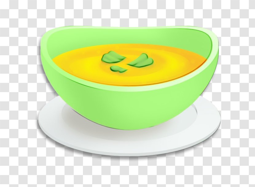 Green Food Yellow Dish Bowl - Wet Ink - Plate Serveware Transparent PNG