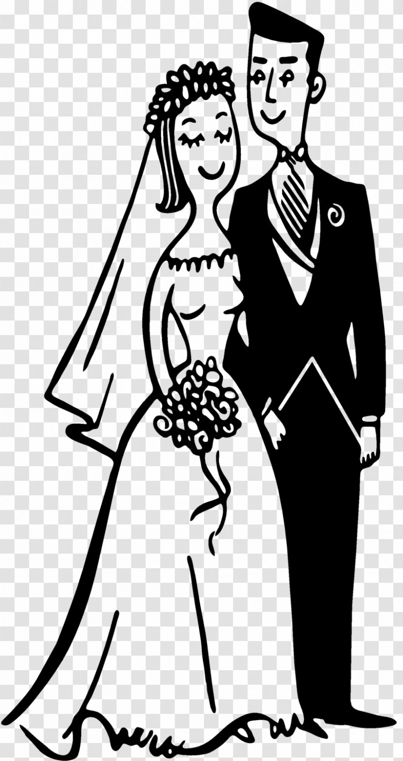Bridegroom Marriage Wedding - Silhouette - Groom And Bride Transparent PNG