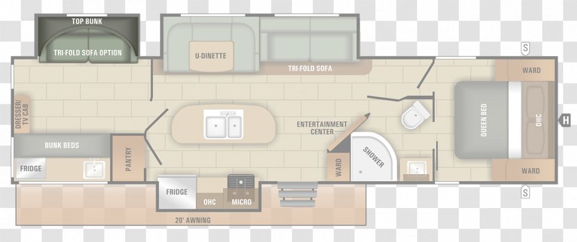 Campervans Caravan Trailer Floor Plan Forest River - Property - Armchair PLAN Transparent PNG