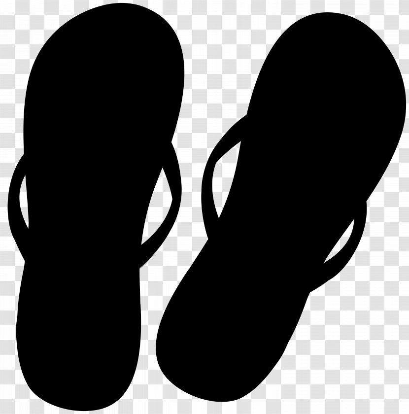 Flip-flops Slipper Black & White - Footwear - M Shoe Clip Art Transparent PNG
