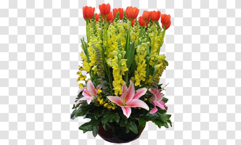 Floral Design Tulip Flower Bouquet Yellow - Arranging - Orange With Tulips Transparent PNG
