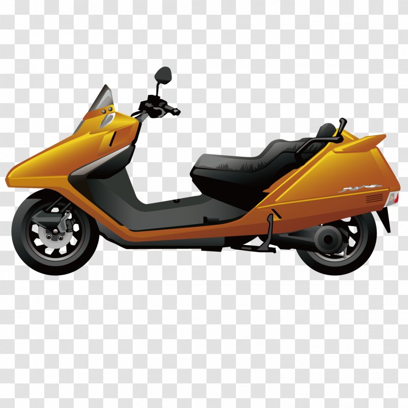Car Motorcycle Motorized Scooter Vehicle - Motor - Cartoon Transparent PNG