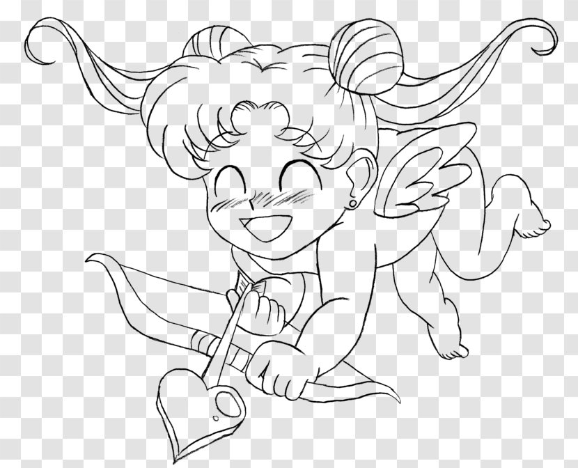 Line Art Sailor Moon Venus Drawing Chibiusa - Flower Transparent PNG