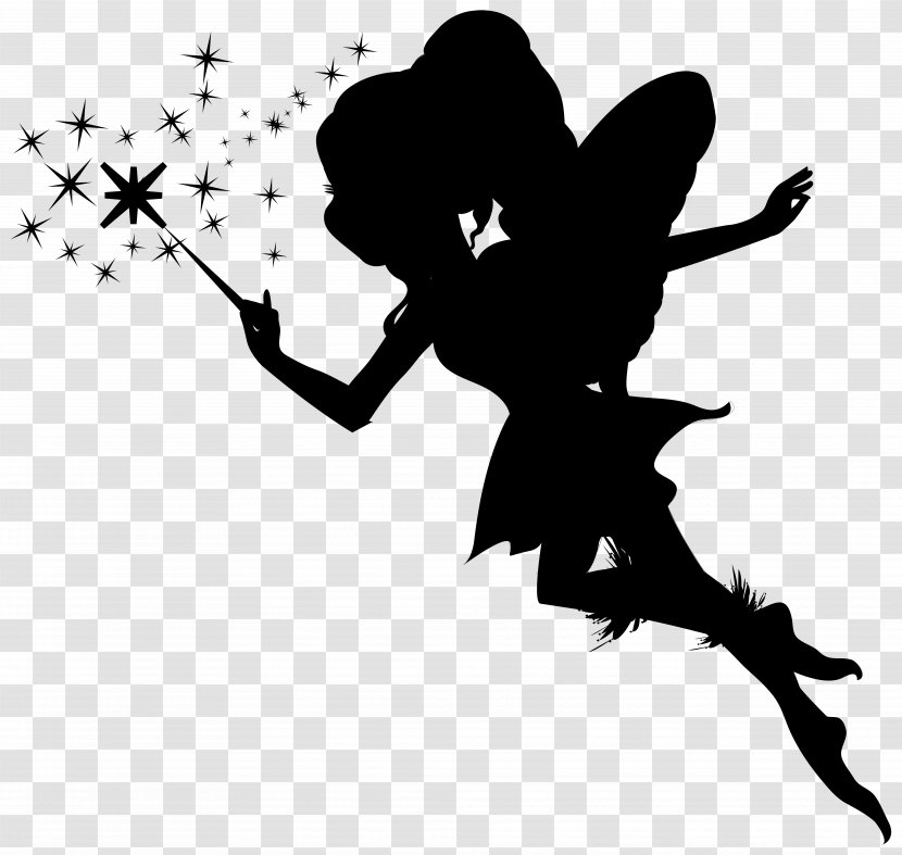 Clip Art Tinker Bell Fairy Wand Silhouette - Fictional Character - Elf Fae Transparent PNG