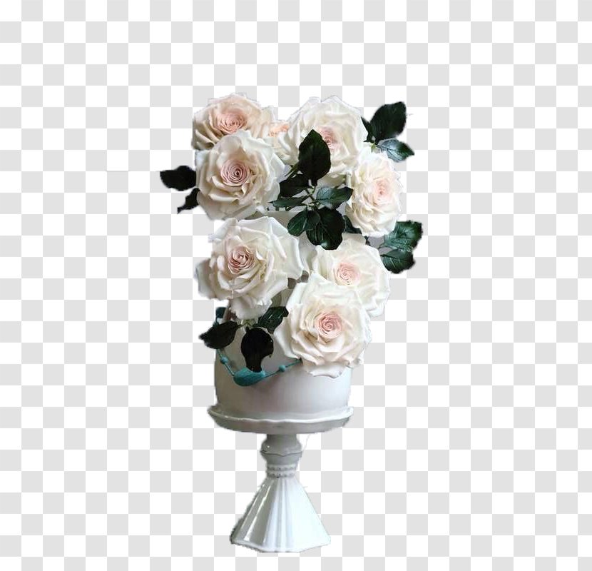 Garden Roses Wedding Cake White - Rose Transparent PNG