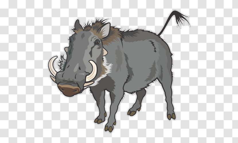 Common Warthog Wild Boar Clip Art Vector Graphics Illustration - Livestock Transparent PNG