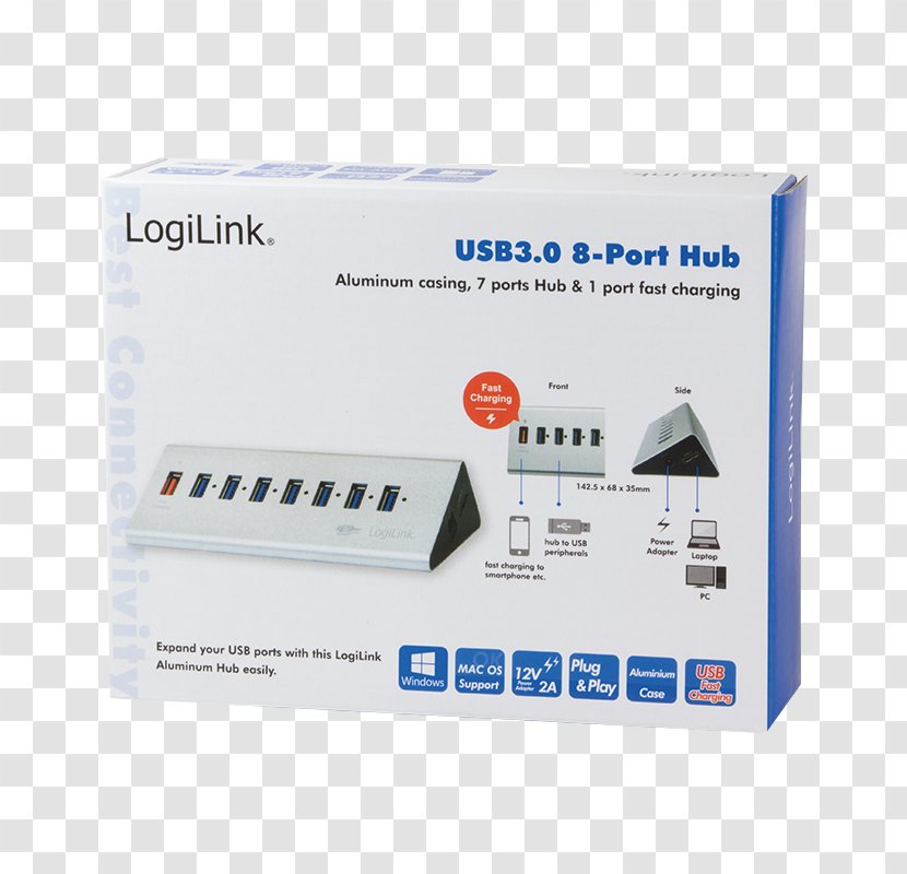 Mac Book Pro MacBook Air USB 3.0 Ethernet Hub Computer Port - Adapter - Usb 30 Transparent PNG