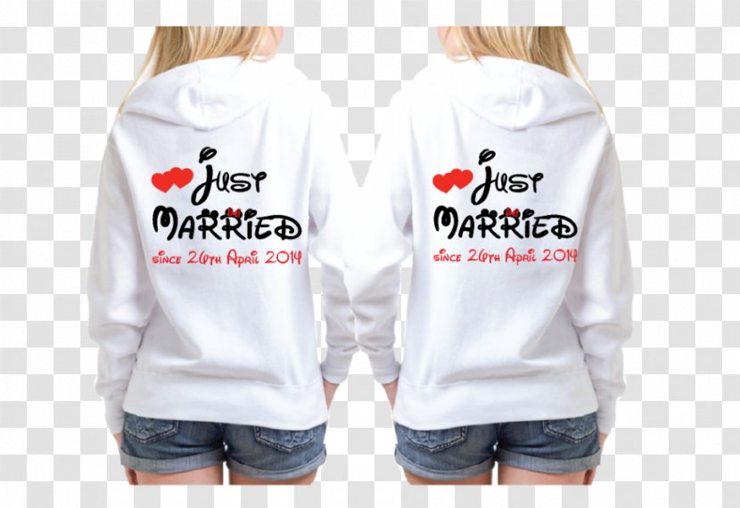 T-shirt Mickey Mouse Minnie Hoodie - Just Married Sign Transparent PNG