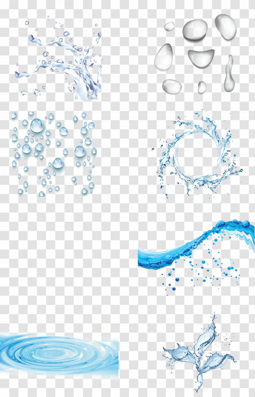 Drop Water - Blue - Vector Drops Splash Of Transparent PNG