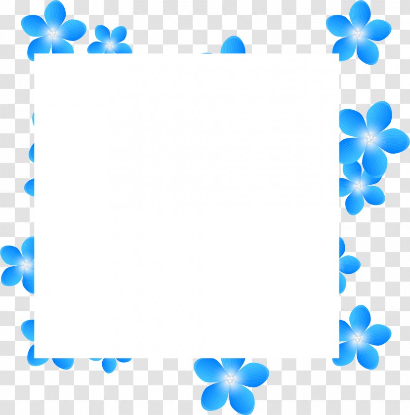 Blue Flower Clip Art - Color - Frame Transparent PNG