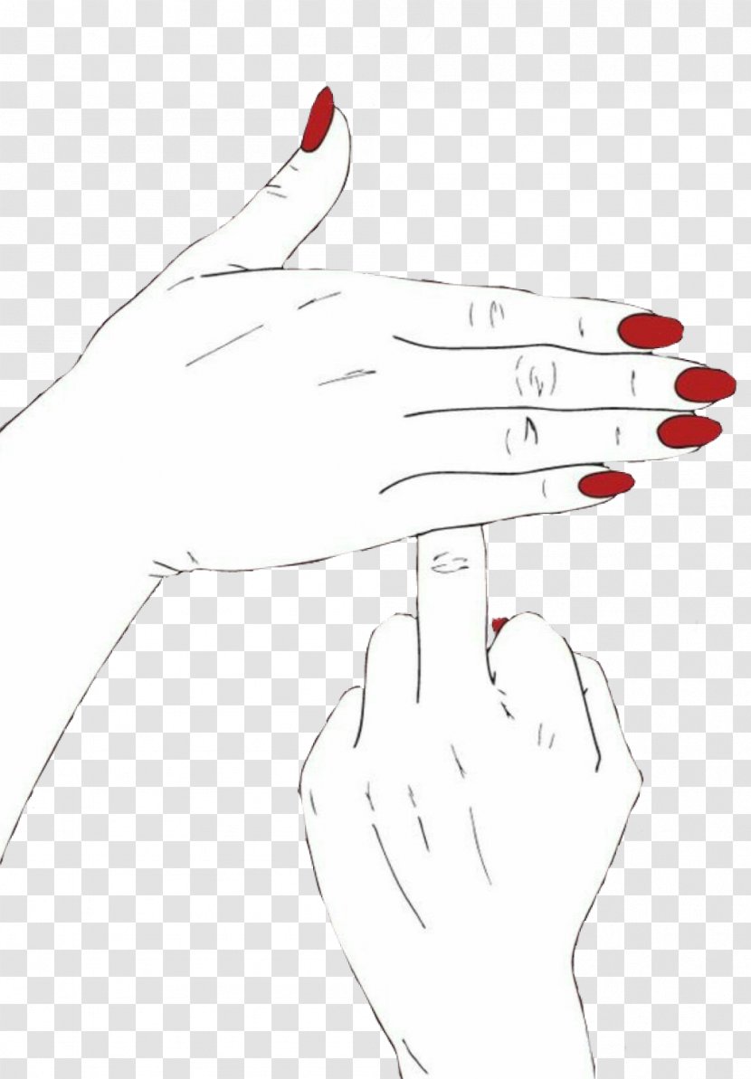 Middle Finger Background - Red - Nail Lip Transparent PNG