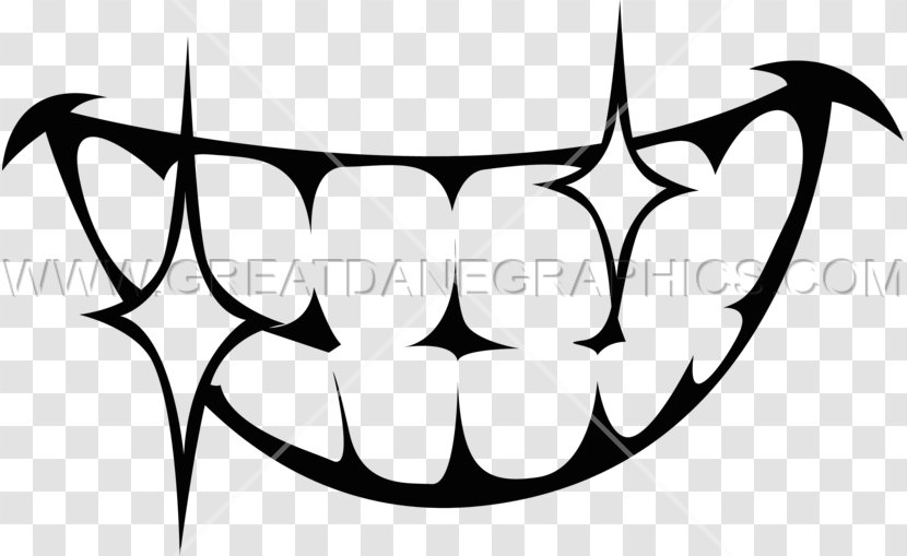 Tooth Smile Fang Clip Art - Monochrome Transparent PNG