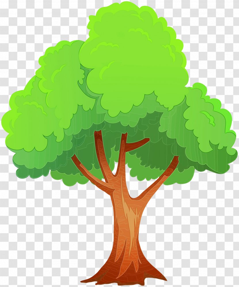 Oak Tree Silhouette - Watercolor - Leaf Vegetable Symbol Transparent PNG