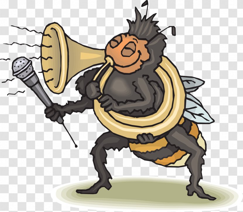 Tuba Cushion Concerts Animation - Fictional Character - Cartoon Bee Image Transparent PNG
