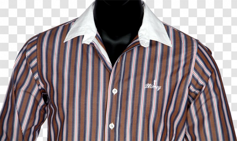 Dress Shirt T-shirt Collar Outerwear Button - Brown Stripes Transparent PNG