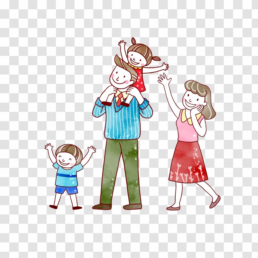 Cartoon Child U4eb2u5b50u5173u7cfb Download - Parent - Happy Family Transparent PNG