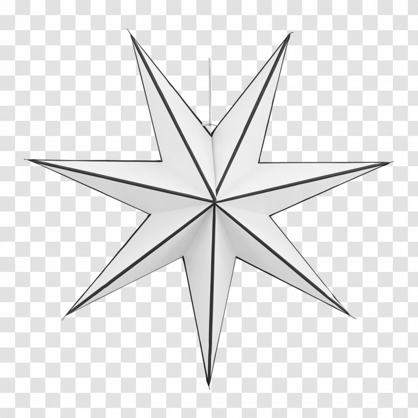 Star Stroke White Christmas Julepynt - Black And Transparent PNG
