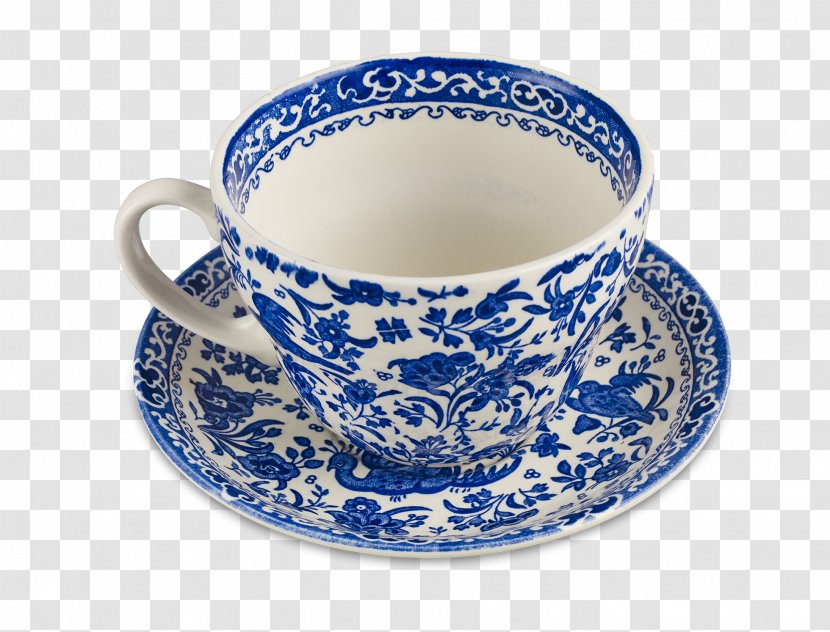 Coffee Cup Espresso Ceramic Saucer Blue And White Pottery - Mug Transparent PNG