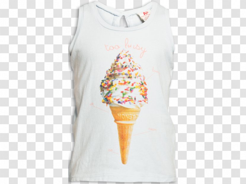 T-shirt Ice Cream Cones Sleeve - White - Orange Transparent PNG