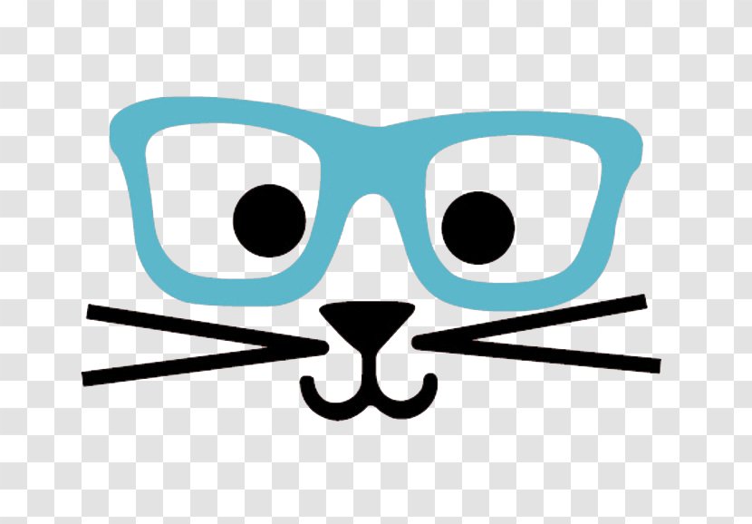 Cat Glasses Nose La Descarga - Tree - Blue Frame Transparent PNG