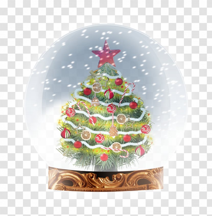 Christmas Tree Santa Claus Clip Art - Gift - Crystal Ball Transparent PNG