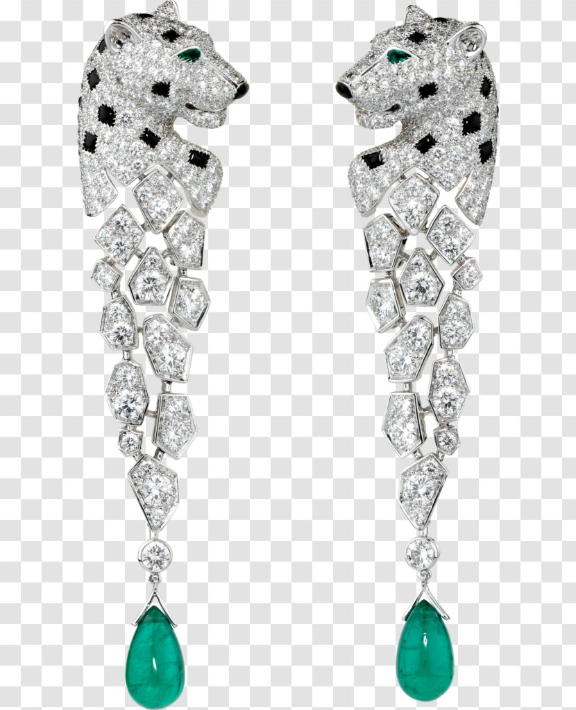 Earring Cartier Jewellery Emerald Gold - Carat Transparent PNG