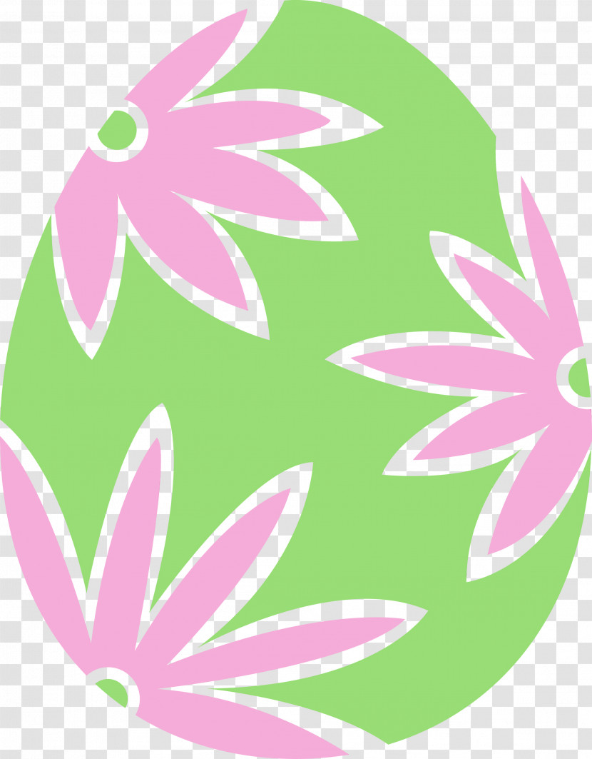 Green Pink Plant Pattern Transparent PNG