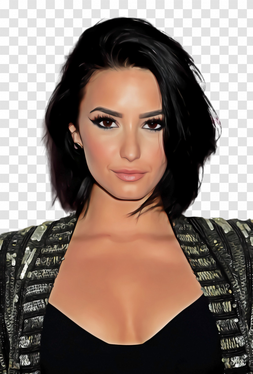 Demi Lovato Bob Cut Hairstyle Head Hair Face Transparent PNG