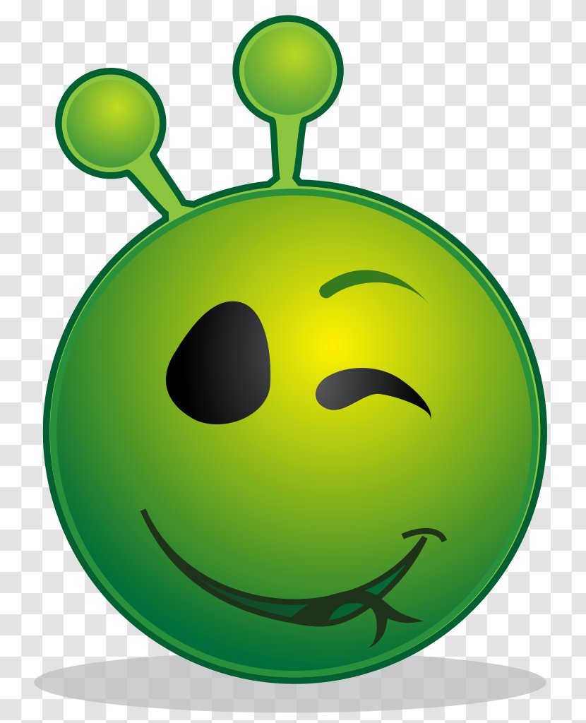 Smiley Emoticon Wink Clip Art - Alien Transparent PNG