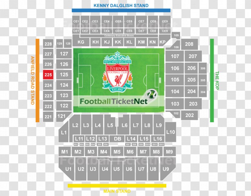 Anfield Liverpool F.C. Spion Kop Ticket Stoke City - Fc - Layout Plan Transparent PNG