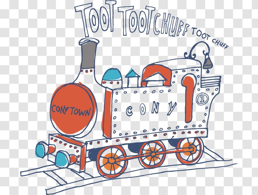 Train Drawing - Cartoon - Hand-painted Transparent PNG