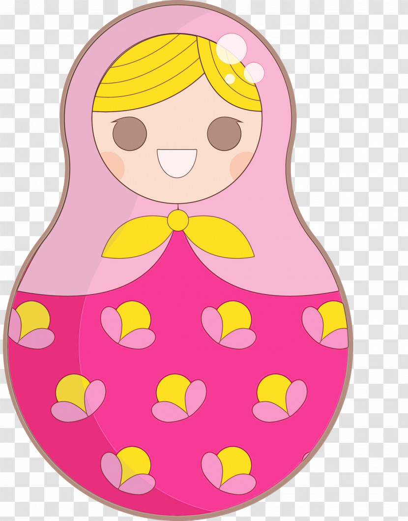 Doll Character Pink M Pattern Petal Transparent PNG