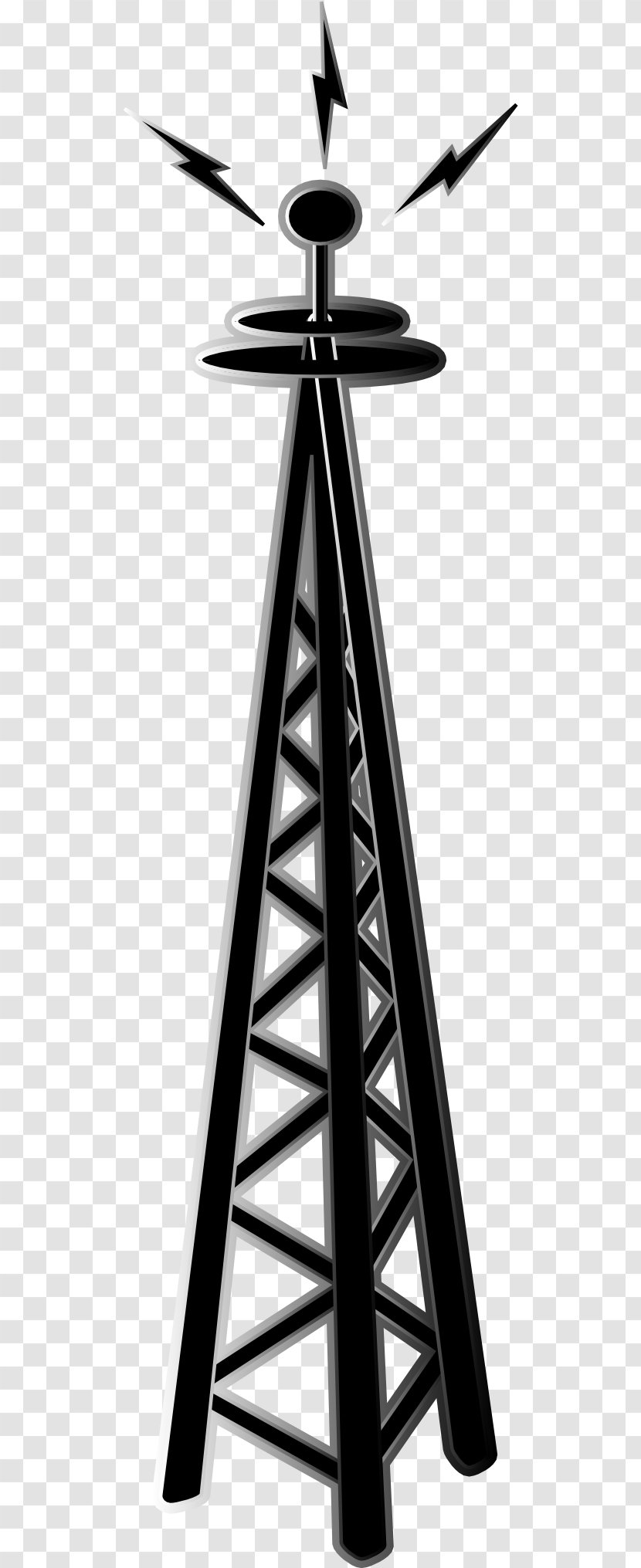 Cell Site Telecommunications Tower Antenna Clip Art - Monochrome Photography - Cliparts Transparent PNG