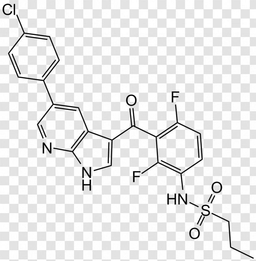Vemurafenib Mitogen-activated Protein Kinase MAPK/ERK Pathway BRAF Enzyme Inhibitor - Black And White - Arctigenin Transparent PNG
