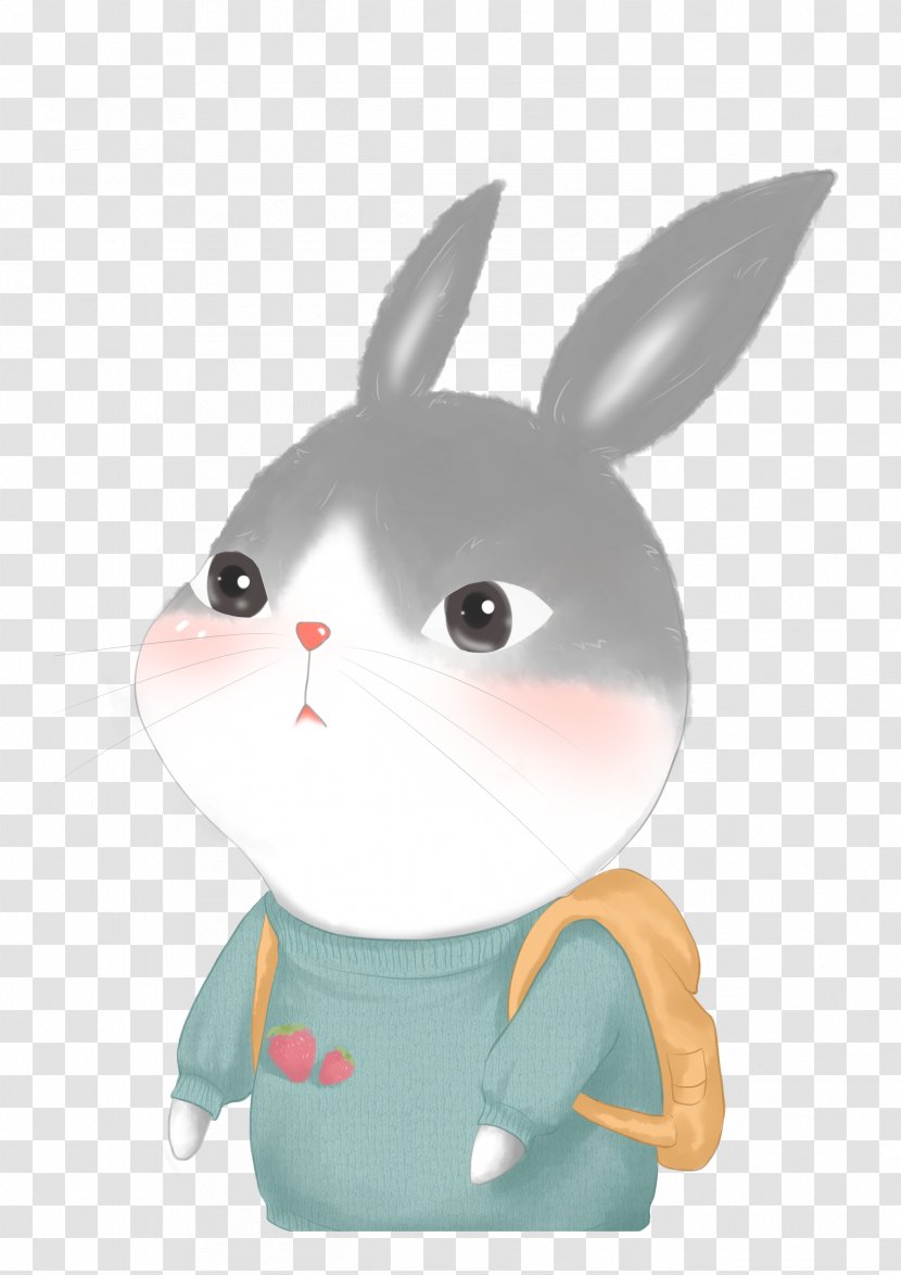 Domestic Rabbit Easter Bunny Creative Work Illustration - Figurine - Musang Berkaki Hitam Transparent PNG