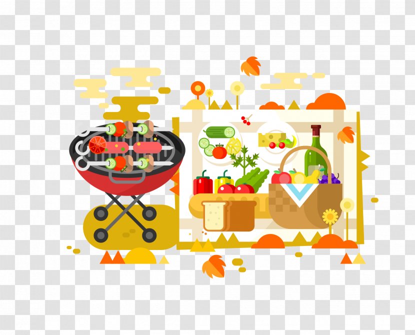 Barbecue Flat Design - Icon - Vector Cartoon Material Transparent PNG